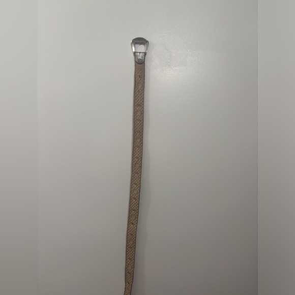 genuine leather belt silver strap with sparkling rhinestones and gold bulb studs - Picture 6 of 12